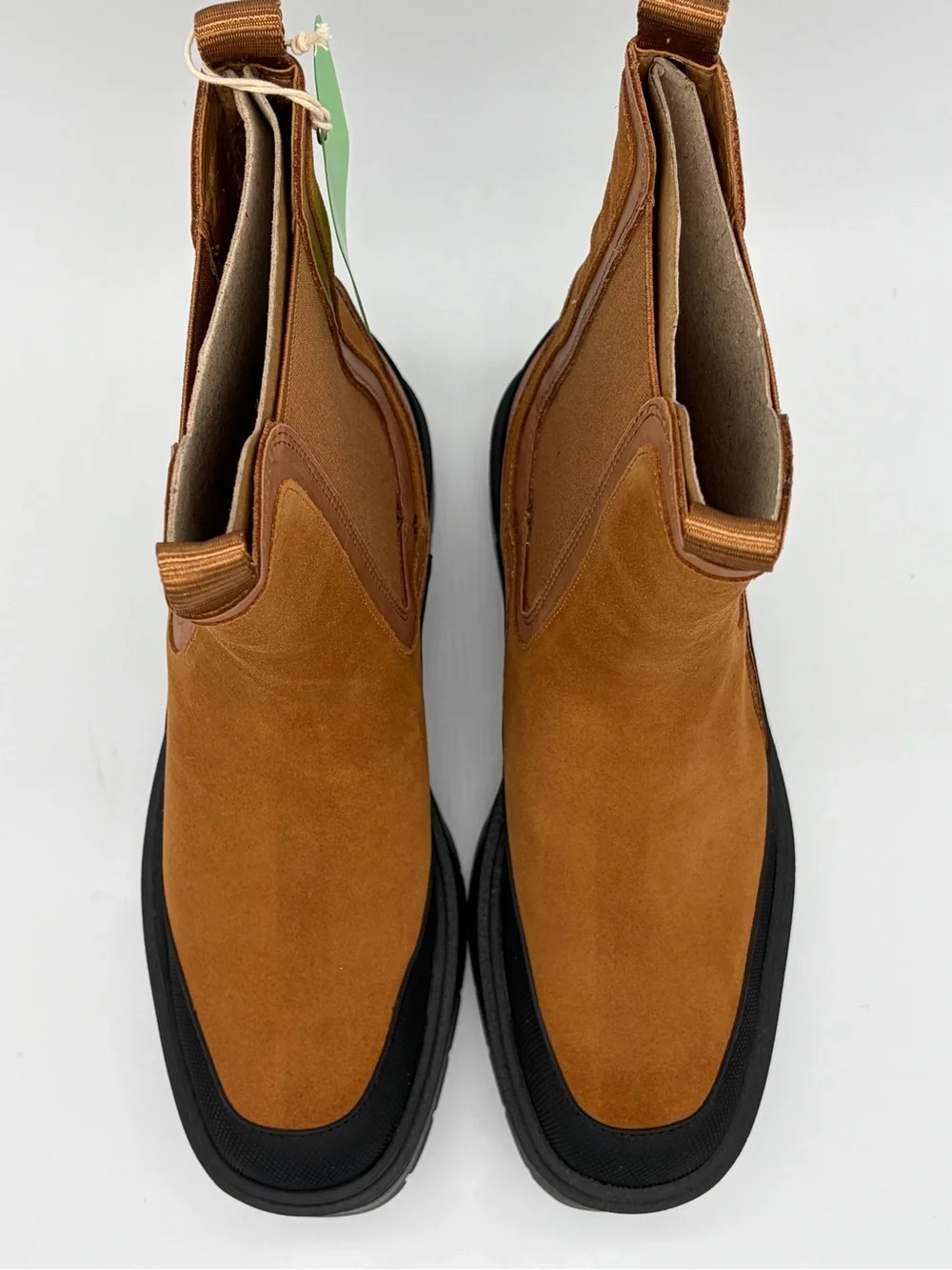 Sam Edelman Tan Suede Chukka Boots with Black Platform Sole